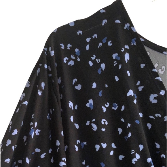 Eloquii Dress Long Sleeve Knot Front Maxi Blue Multi Print Size 22/24 - Picture 3 of 11